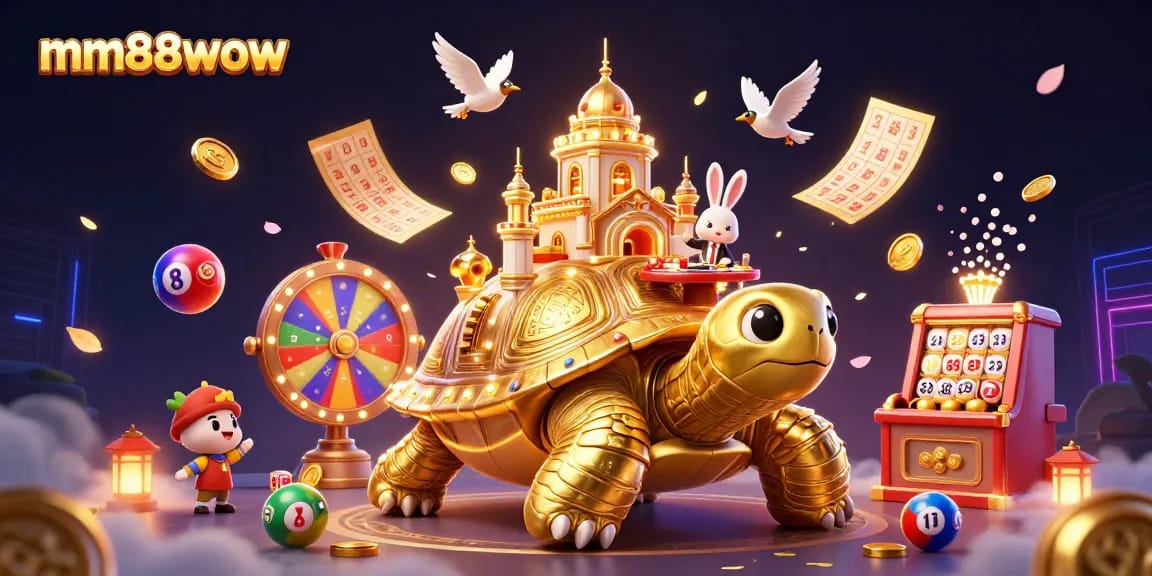 Experience the excitement of mm88wow with a dynamic cartoon casino scene featuring vibrant elements.