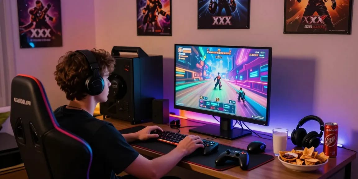 Engaging gaming setup showcasing vibrant xxx games and immersive adult gameplay.
