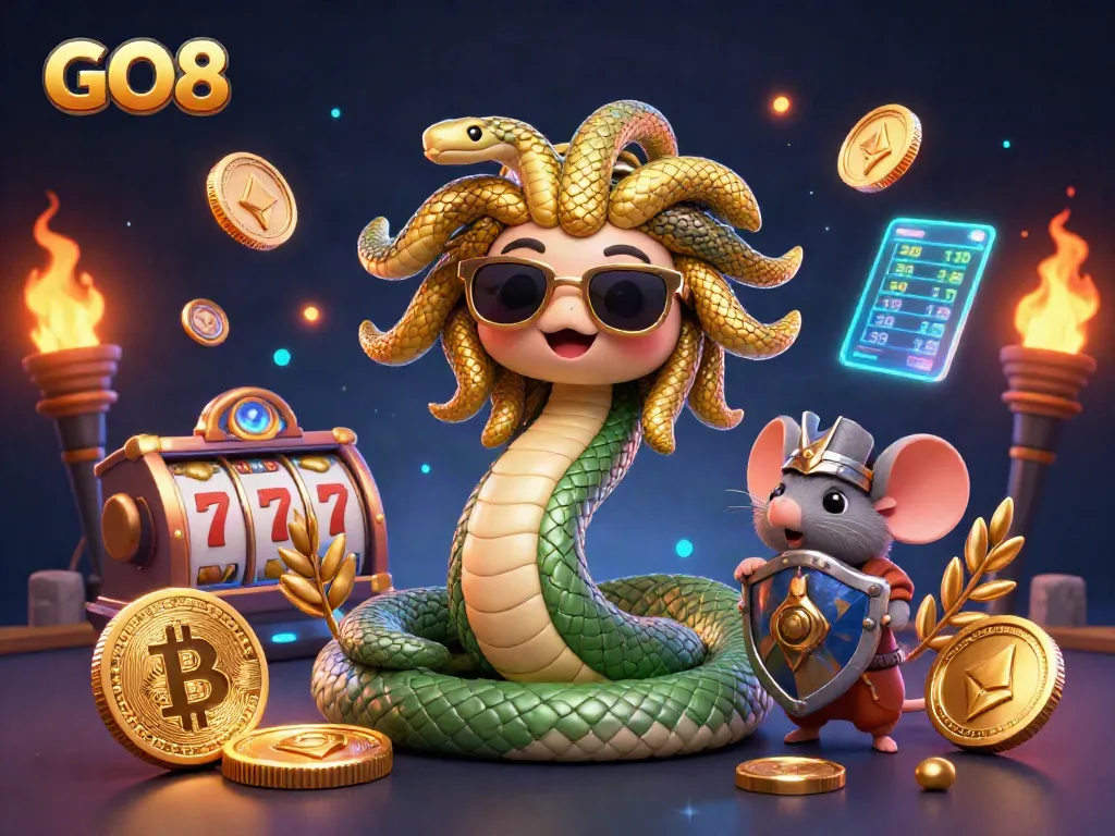 Engage with GO8 and discover slots, jackpots, and crypto betting in a vibrant 3D scene.