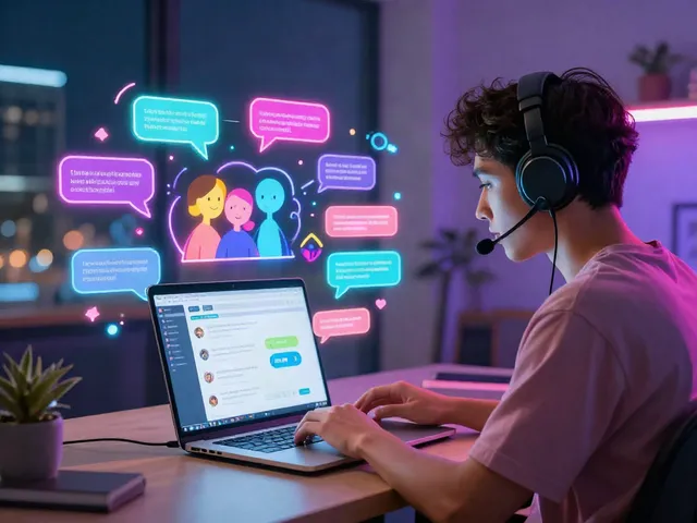 Engaging in ai chat porn with vibrant AI interactions on a laptop.