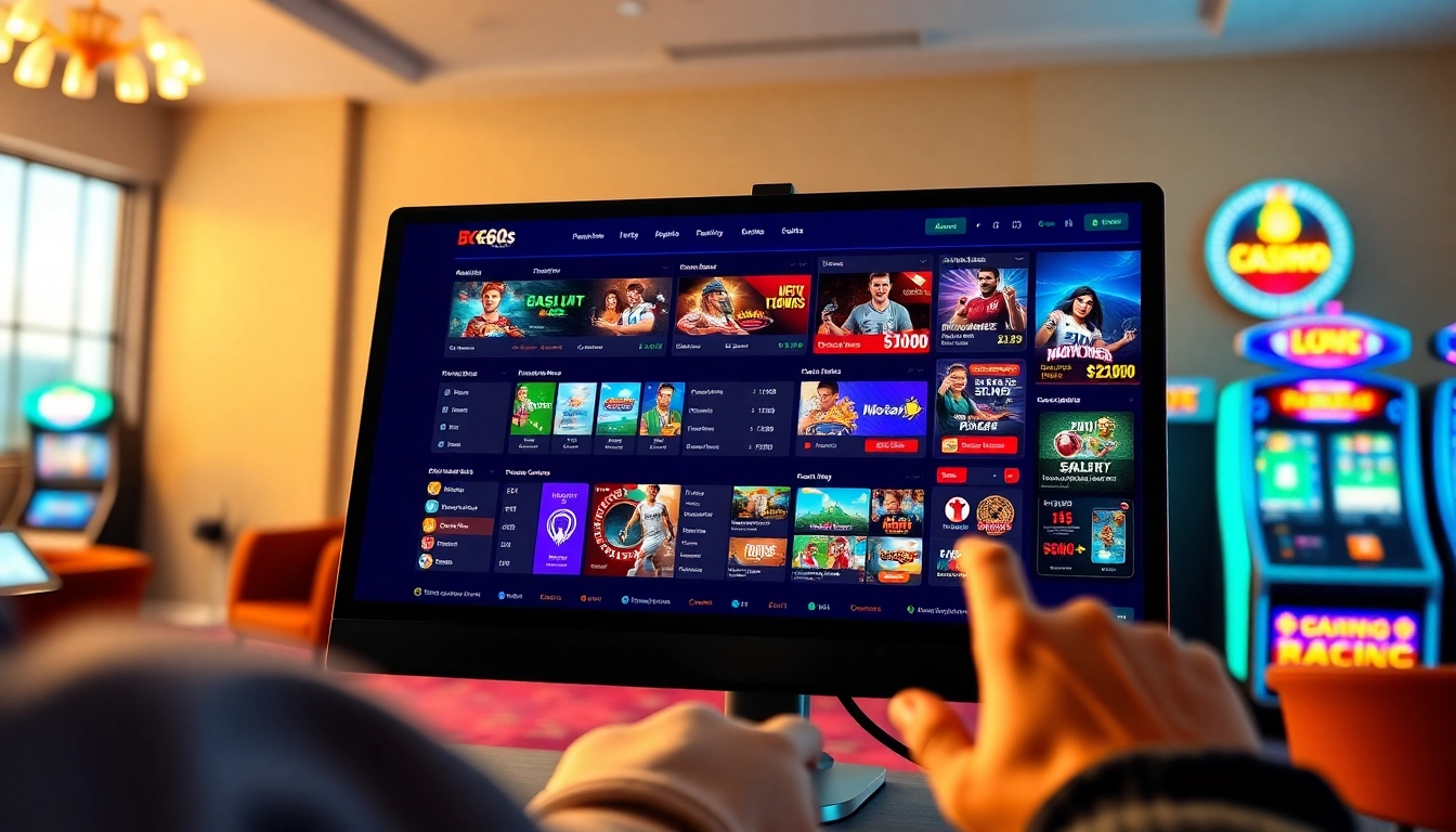 Engaging online gambling interface featuring bk860s.com with vibrant games and promotions.