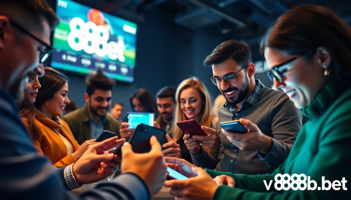 Engaged users exploring betting options on 888b.bet, showcasing excitement and community.