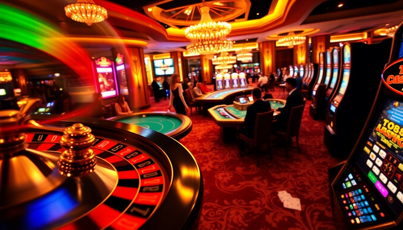 Experience thrilling action at TK88 Casino with luxurious tables and vibrant slot machines.