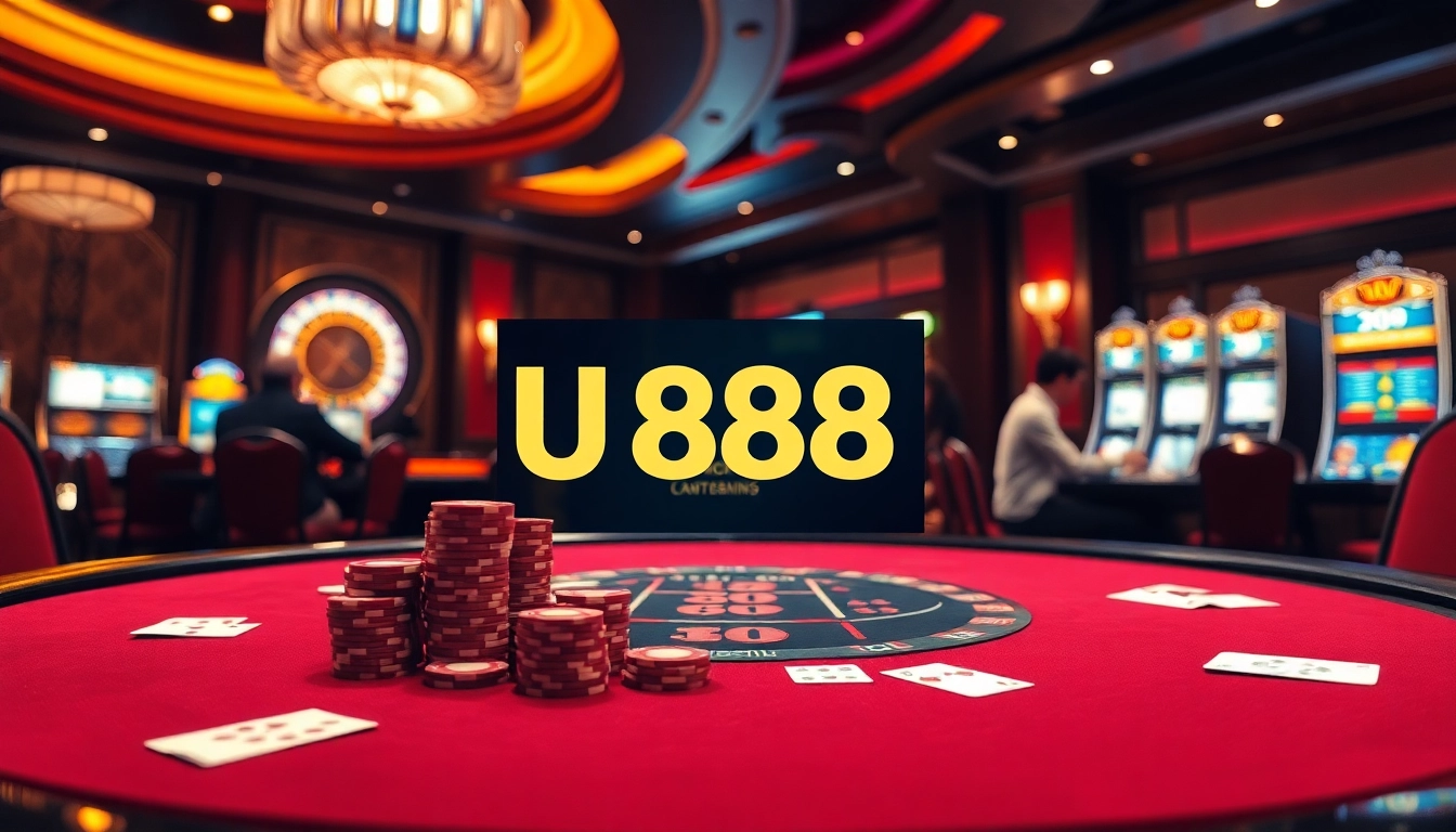 Experience the thrill of gambling with U 888 at a luxurious casino table.