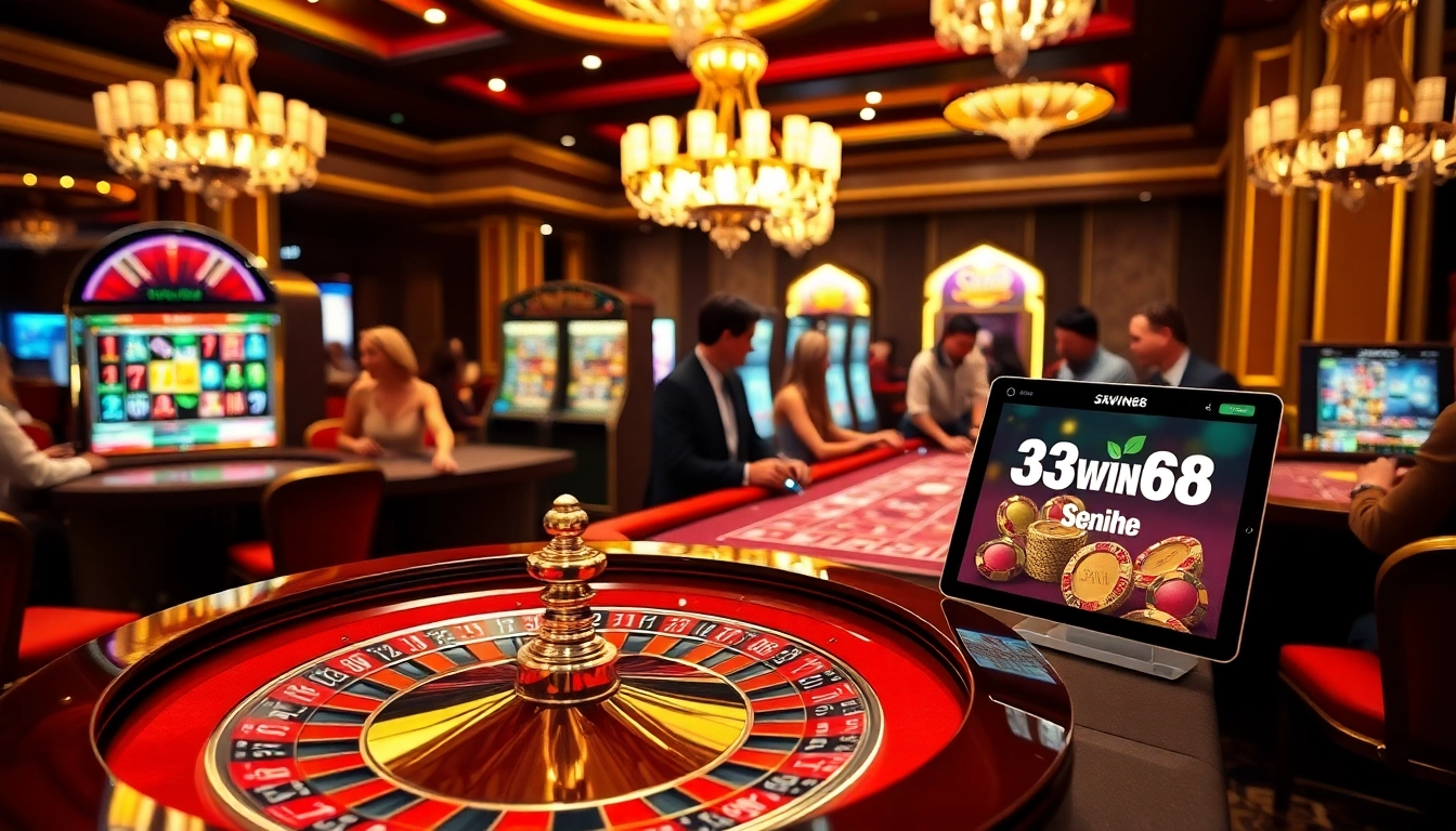 Engage in thrilling gameplay at 33win68 with vibrant casino visuals and interactive elements.