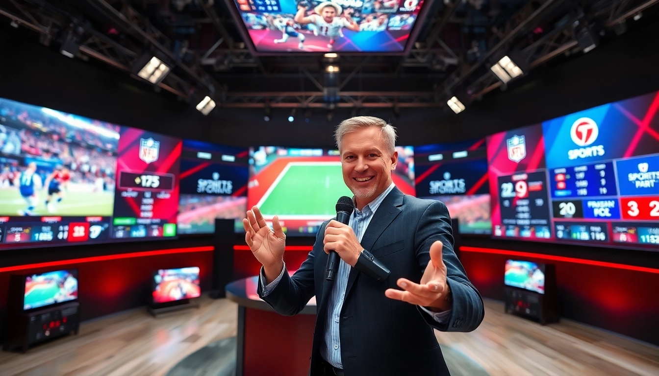 Engaging sports broadcasting analysis featuring an energetic presenter sharing insights.