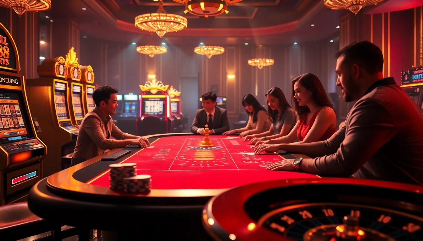 Experience the thrill of HELO88 with an elegant casino table featuring poker chips and cards.