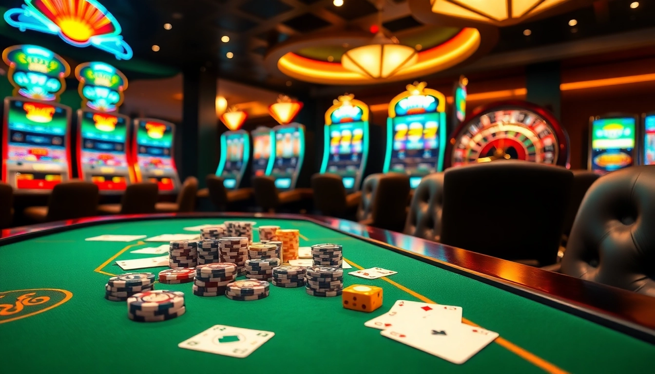 Experience the thrill of gaming with 33win's vibrant casino scene featuring poker chips and roulette.