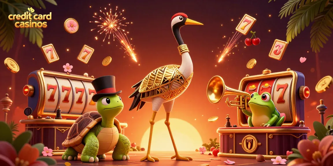 Engage with exciting action at credit card casinos with vibrant characters and dynamic gaming elements in a lively scene.
