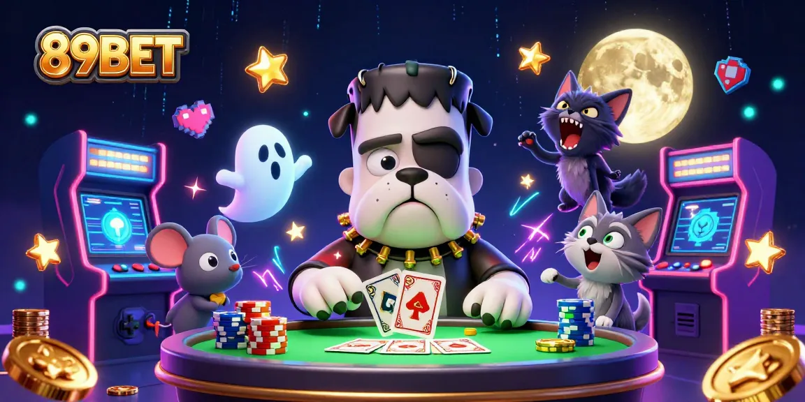 Engage in thrilling gameplay with 89BET featuring unique characters and vibrant casino elements.