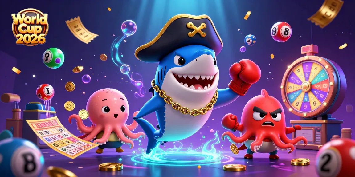 Win big with World Cup 2026 in this vibrant, dynamic gambling scene featuring lottery elements.