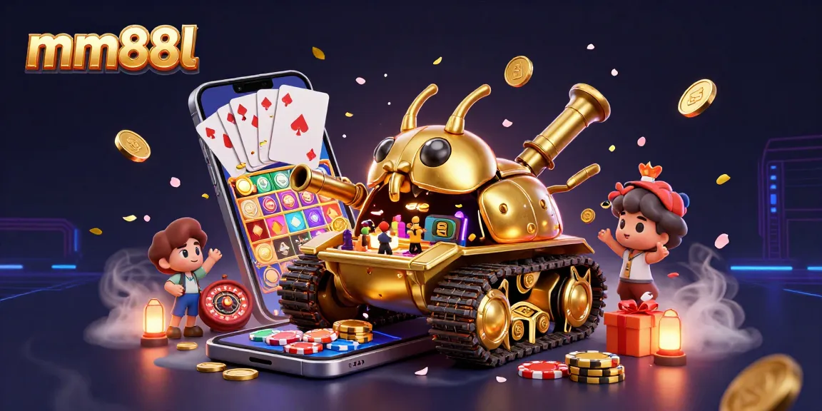 Experience thrilling moments with mm88l's golden beetle tank casino in vibrant 3D.