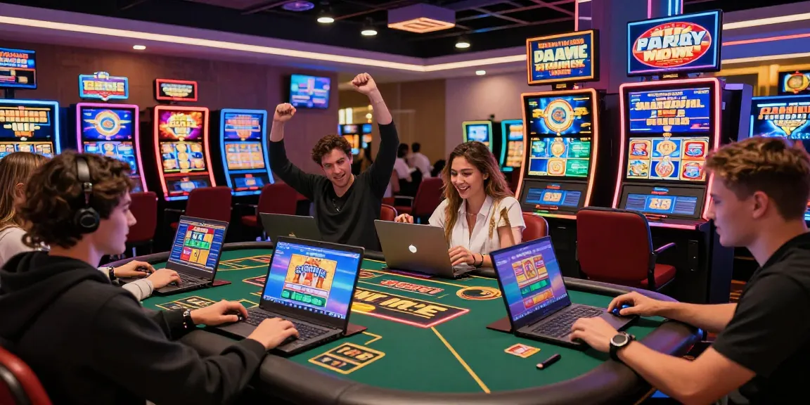 Exciting players enjoying new online casinos with vibrant games and promotions