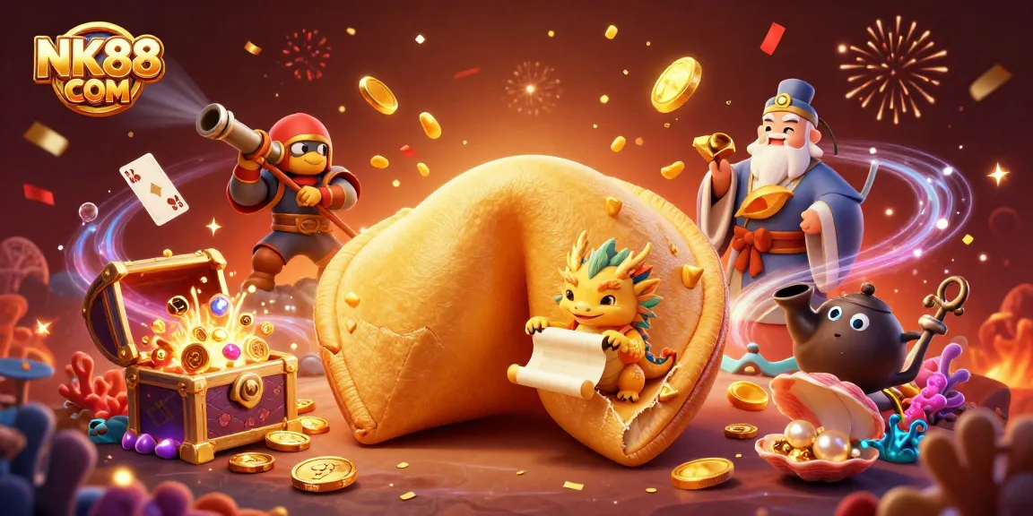 Experience thrilling gameplay at NK88 COM with vibrant casino elements and golden treasures.