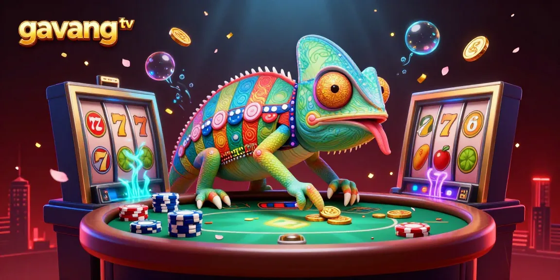 Experience the excitement of gambling with gavang tv's vibrant casino-themed illustration.