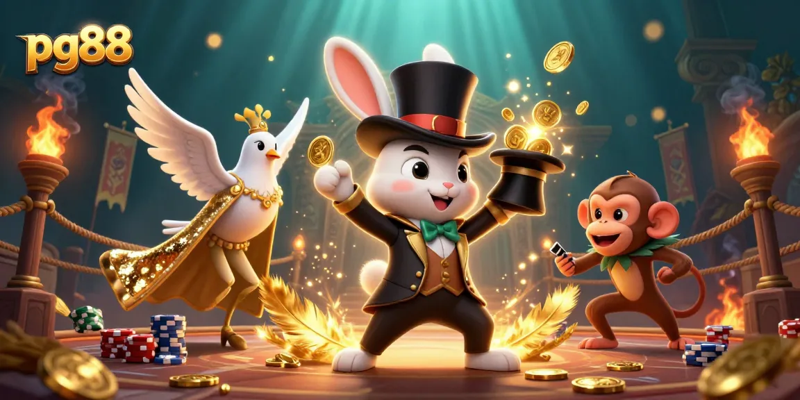 Engage in exciting gameplay at pg88 with a mischievous monkey and a magical rabbit!