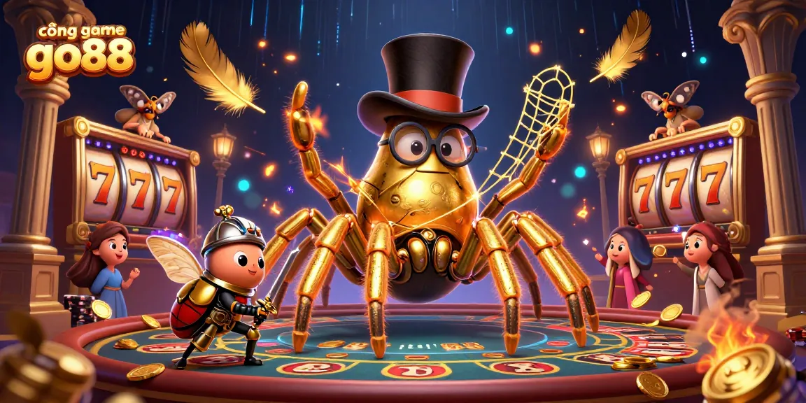 Engage with cổng game go88 in an exciting 3D scene filled with vibrant casino elements.