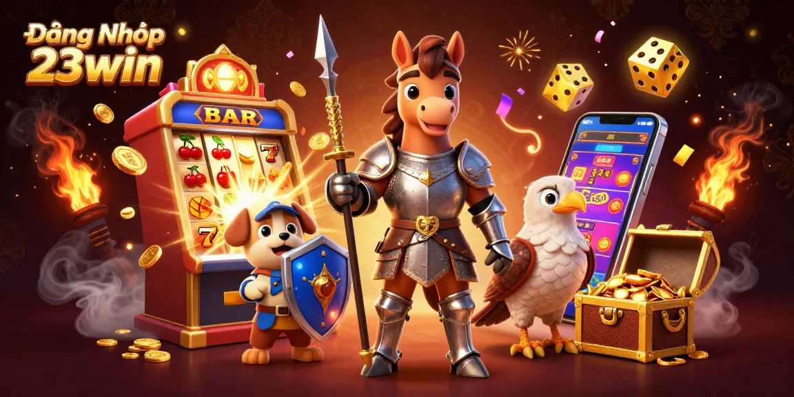 Experience Đăng Nhập 23win with engaging 3D casino characters and vibrant game elements.