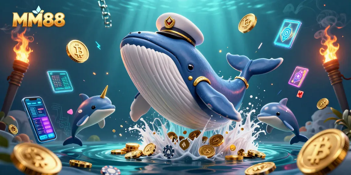 Experience the excitement of MM88 with whales of fortune and poker tricks in this vibrant underwater casino.